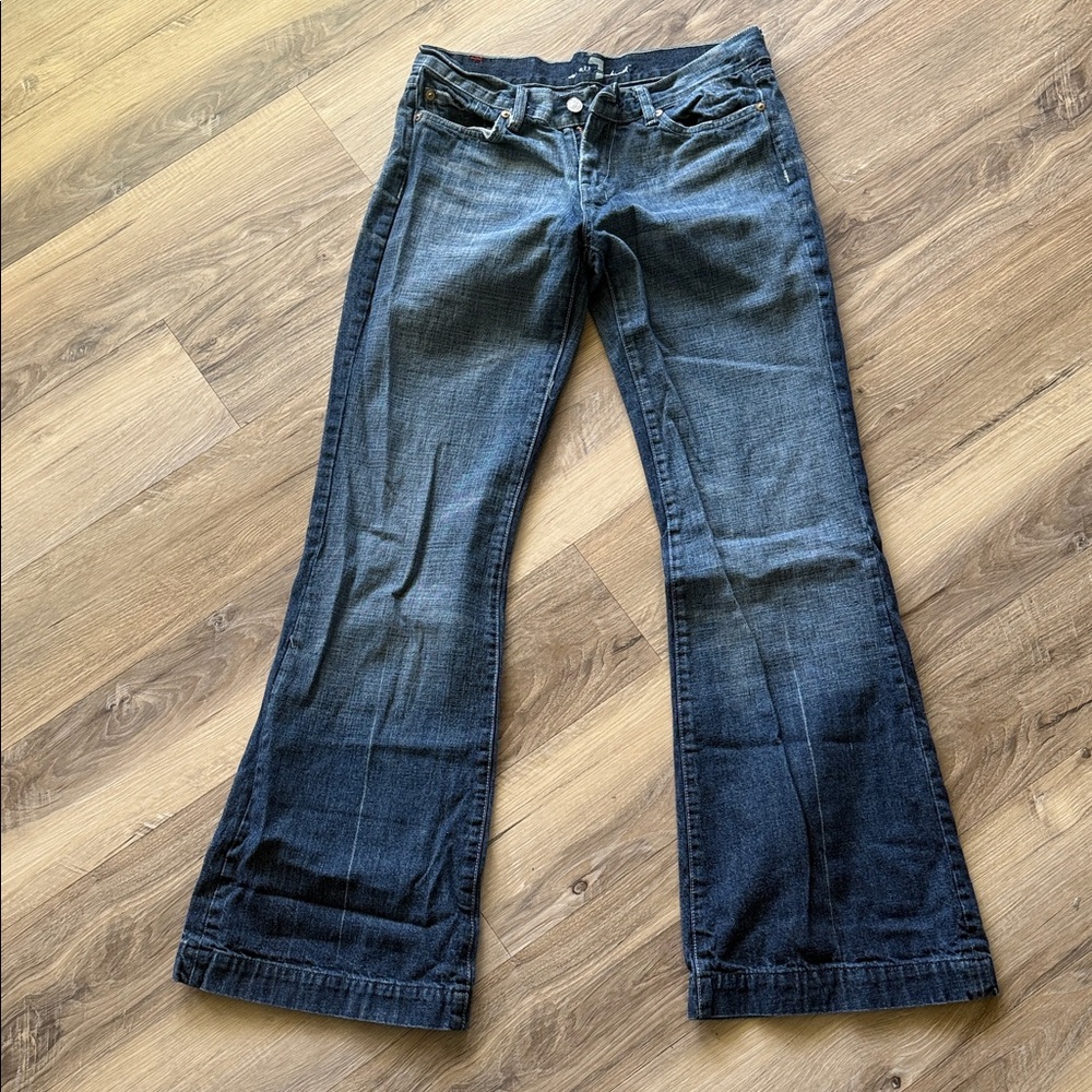 7 For All Mankind Dark Blue Flared Jeans
